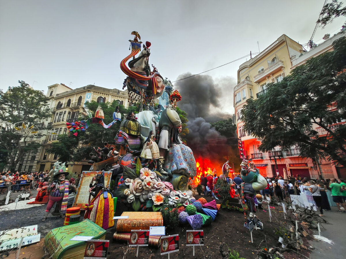 Going Up In Smoke - Fallas 2021 Coming to an End 14 Stock Photo Crema Fallas Valencia