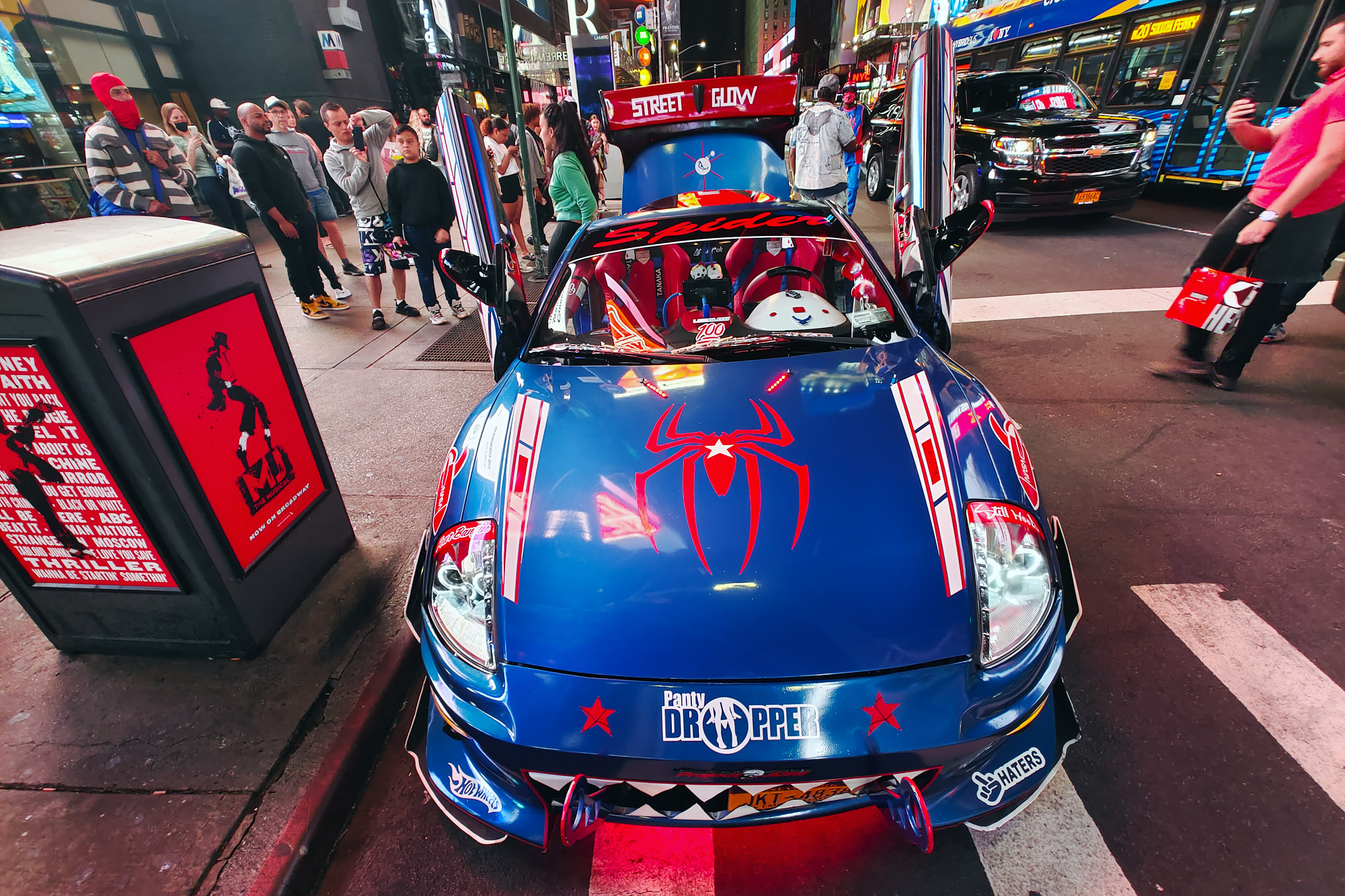Is My Phone's Camera Enough to Capture New York City? Travel Photography Test! 3 Low light mobile phone photo of a spider car in at Times Square vivo x60 pro plus