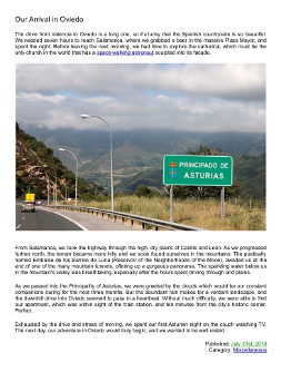 Oviedo Travel Book Sample Page