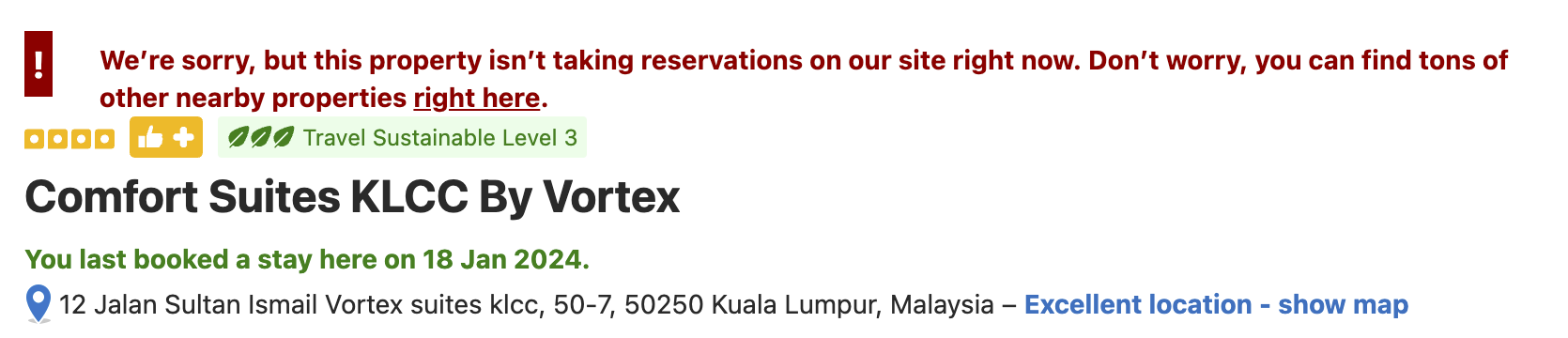 An Apartment Booking Scam in Kuala Lumpur 13 Comfort Suites KLCC SCame