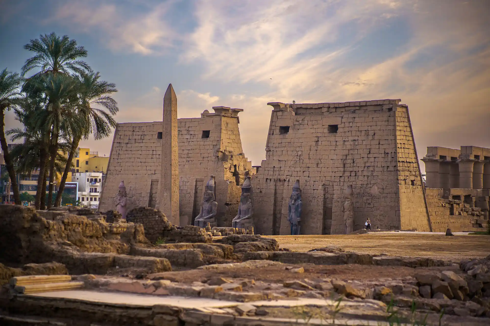 Luxor Impressions at the Luxor Temple gate during sunset