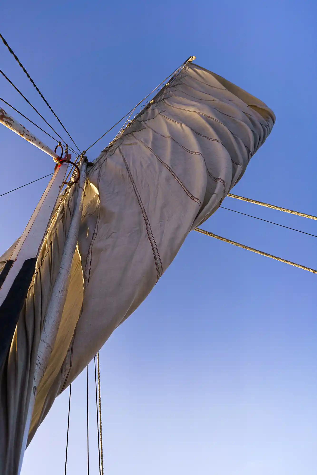 Felucca boats on the Nile at sunset