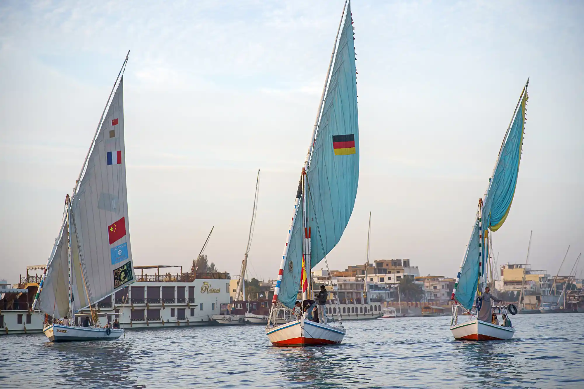 Traditional felucca sailboat on the Nile