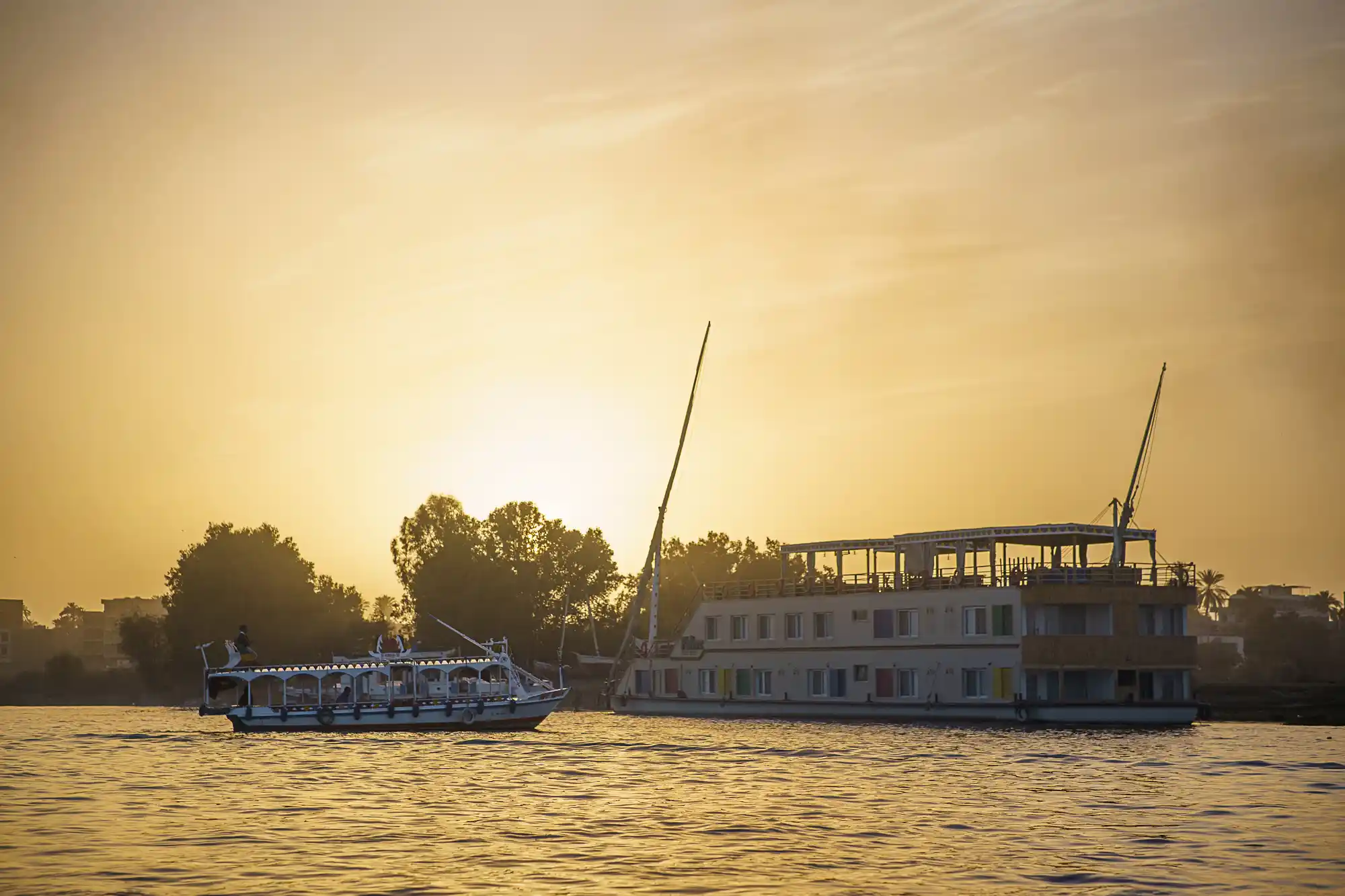 View of the Nile from a felucca