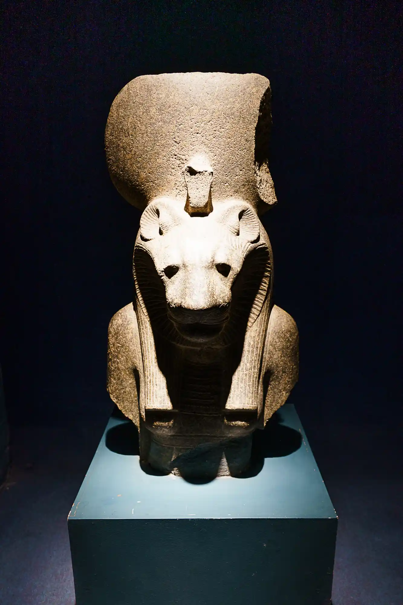 Ancient sculpture inside the Luxor Museum