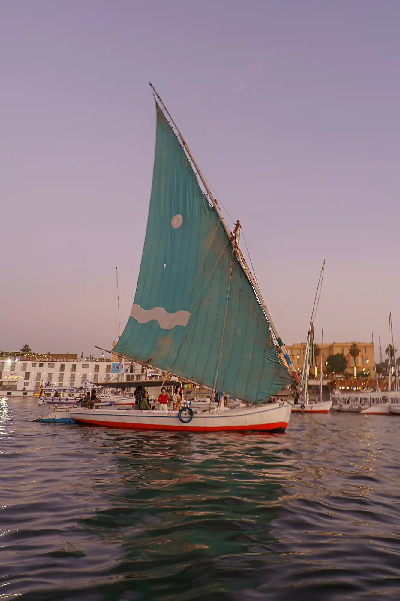 Luxor's riverbank at golden hour