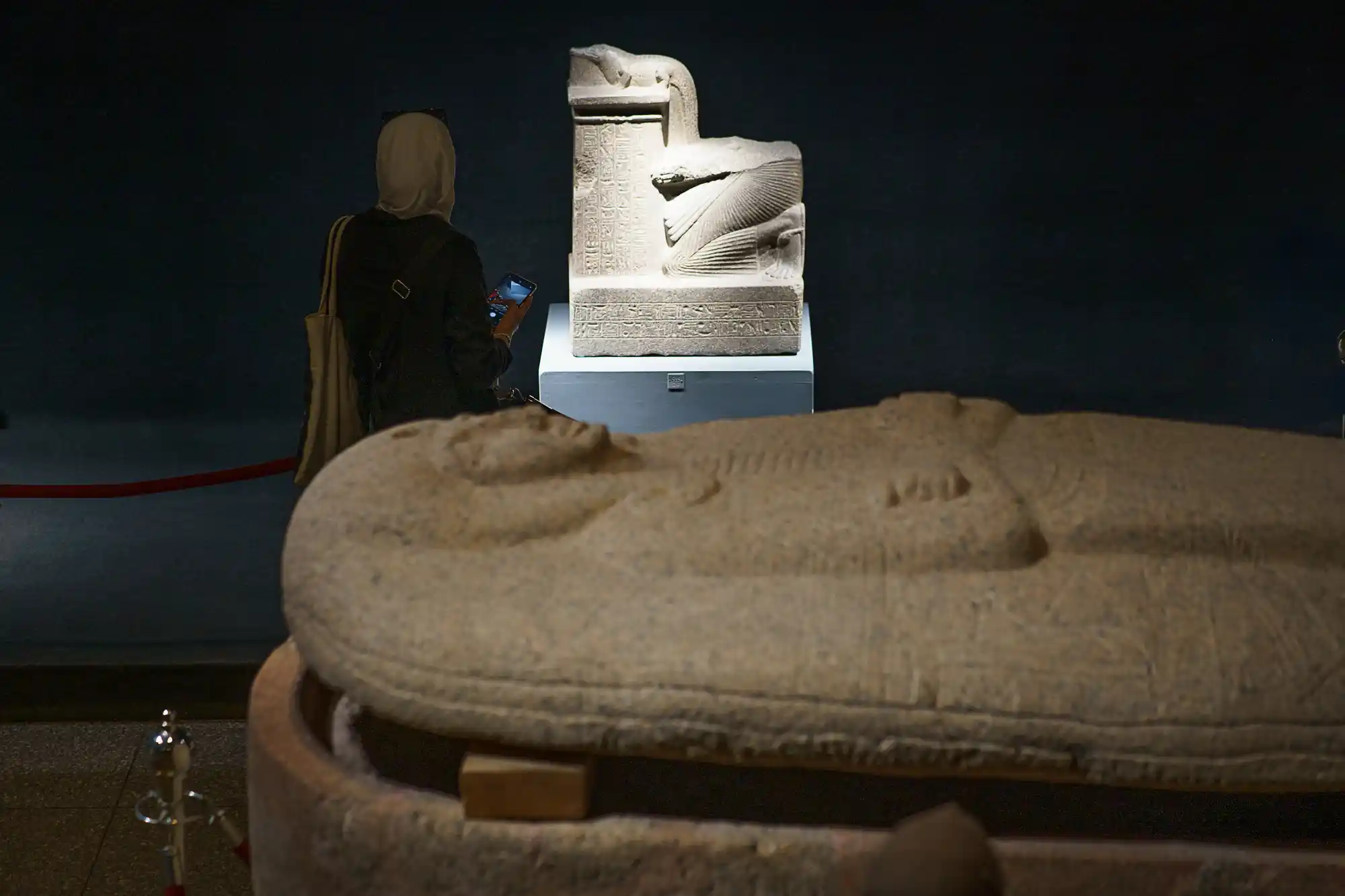 Ancient Egyptian statue at the Luxor Museum
