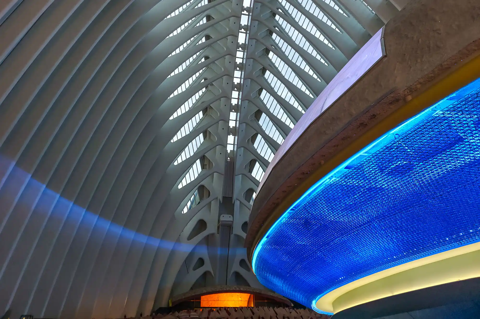 Inside the Agora building bluie space ship