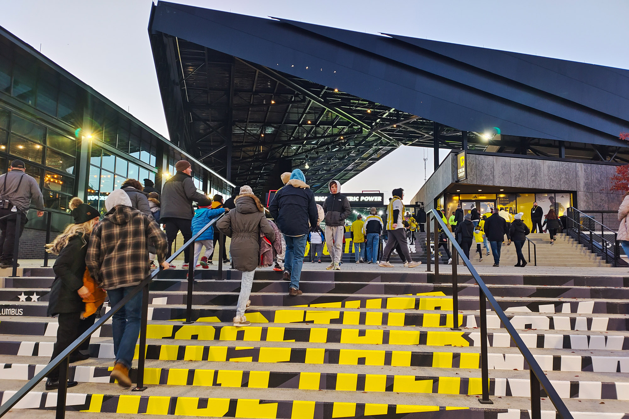 Fans arriving at the Crew Game
