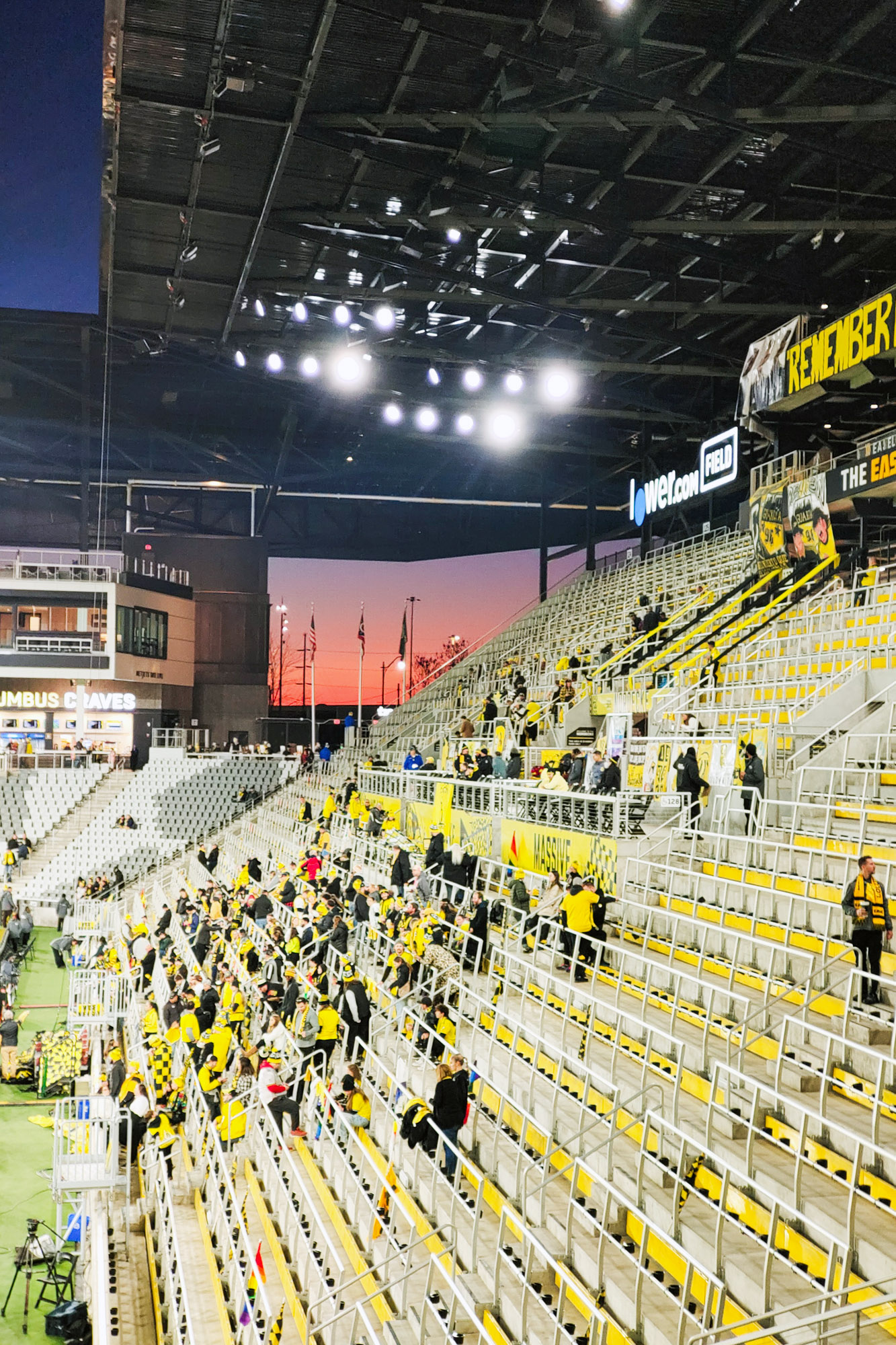Soccer fans arriving in Columbus Ohio