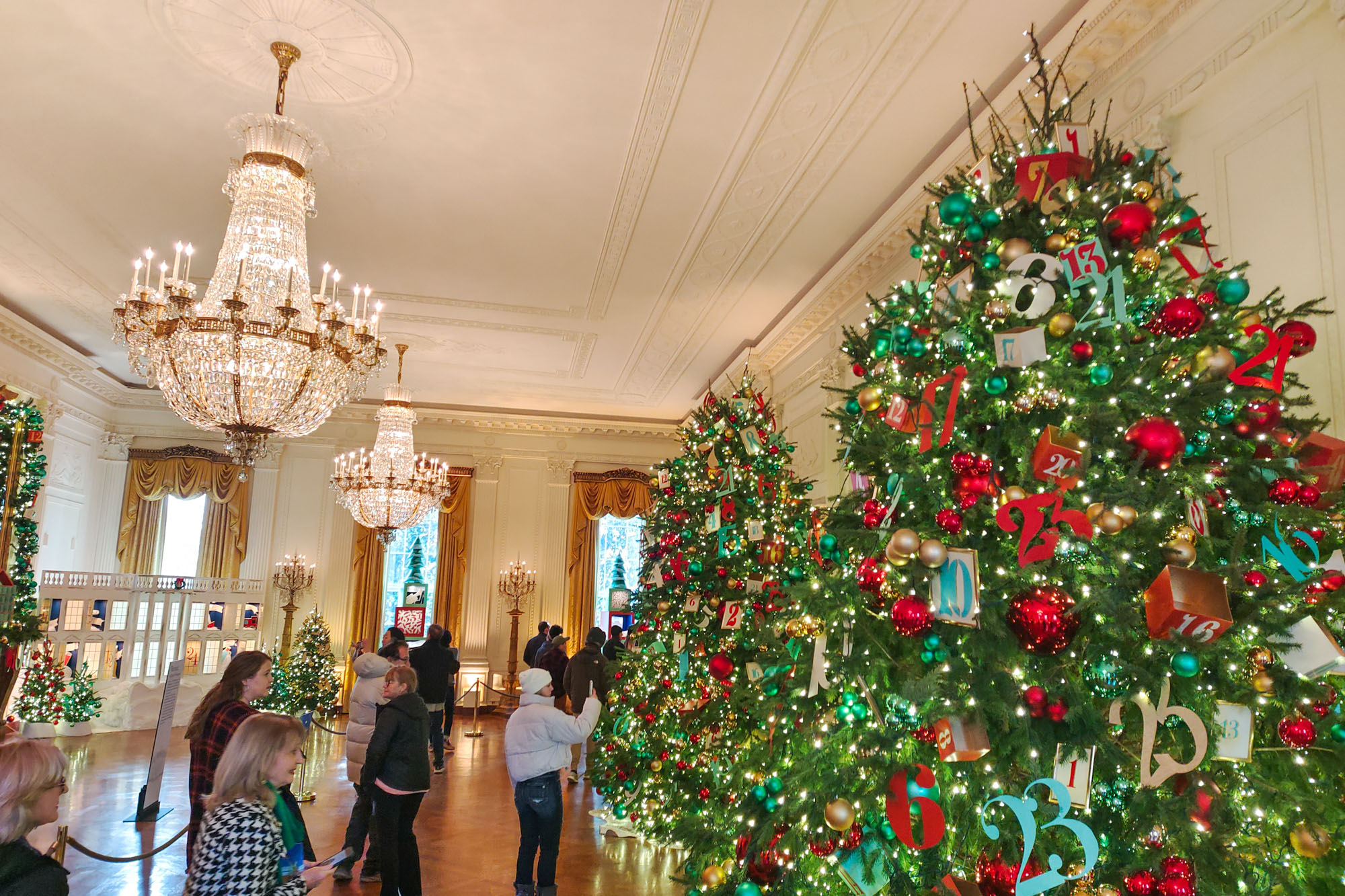 East Hall Christmas Trees at the White House