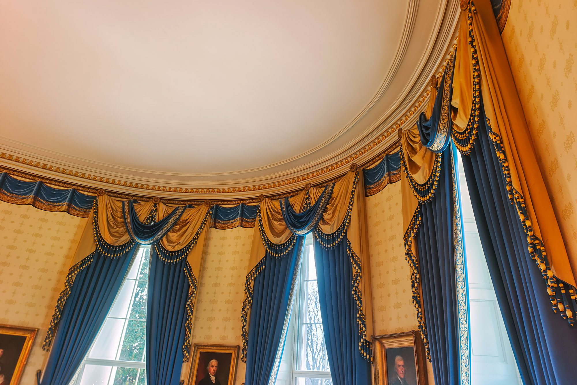 Blue Room Curtain at the White House