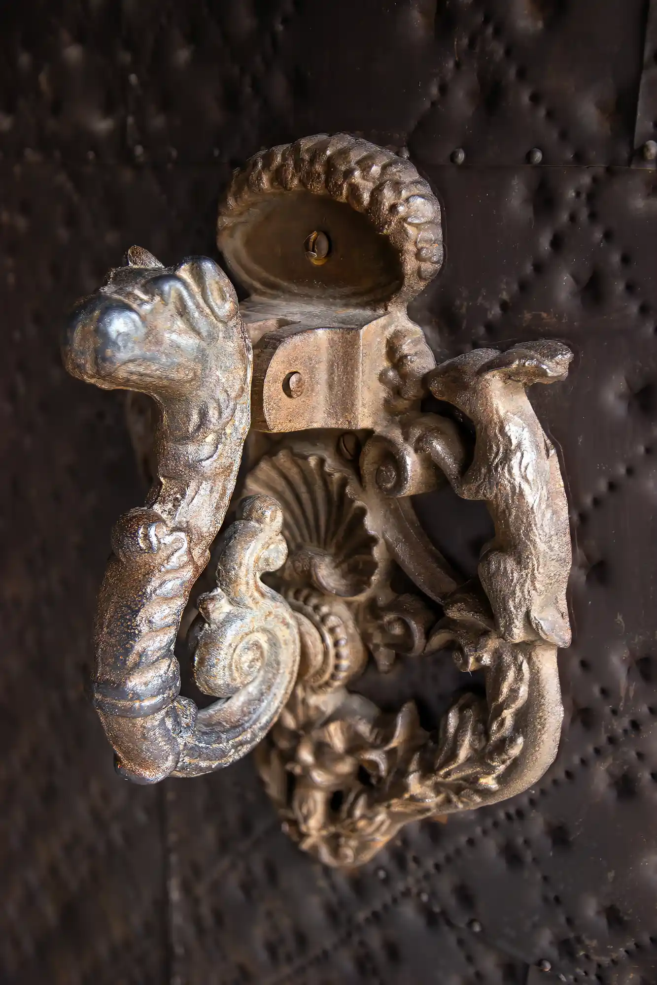 Iron door knocker in Teruel
