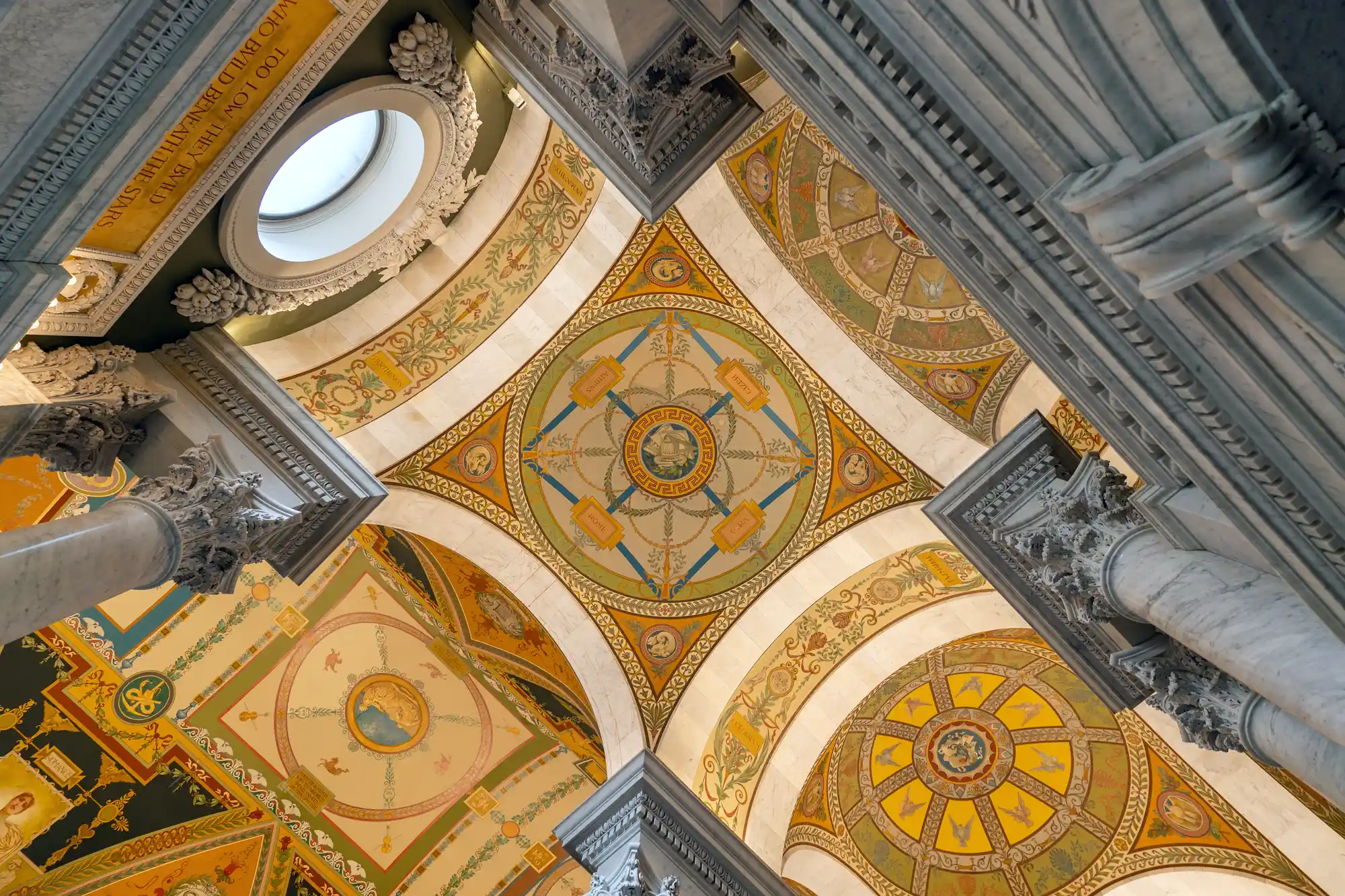 Caro inside the Library of Congress
