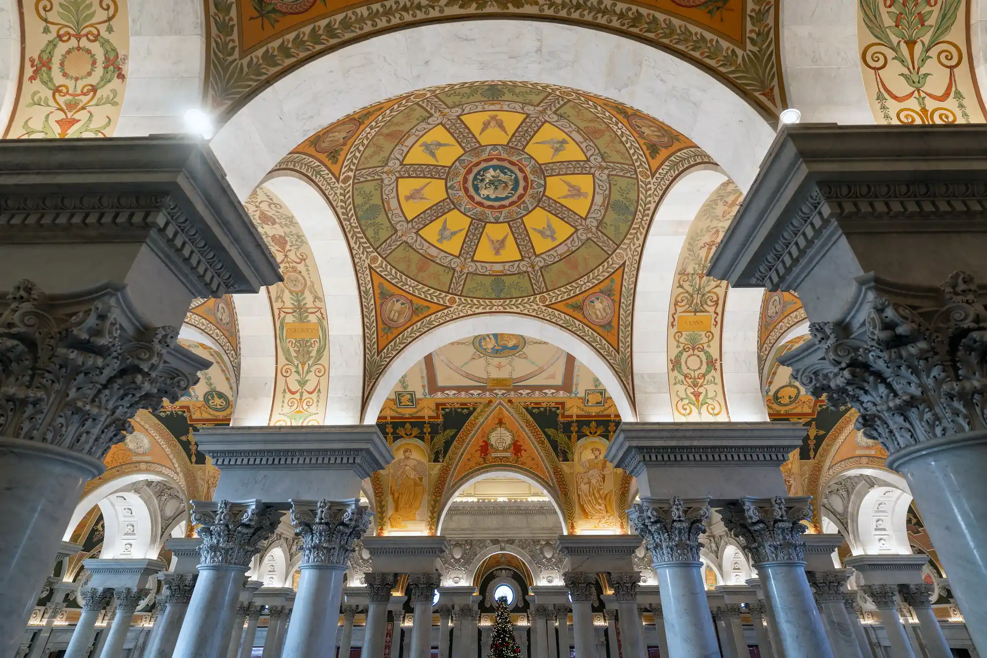 Sun star mosaic inside the Library of Congress