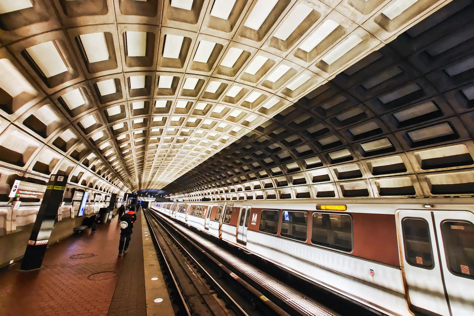 Train driving into Metro Station