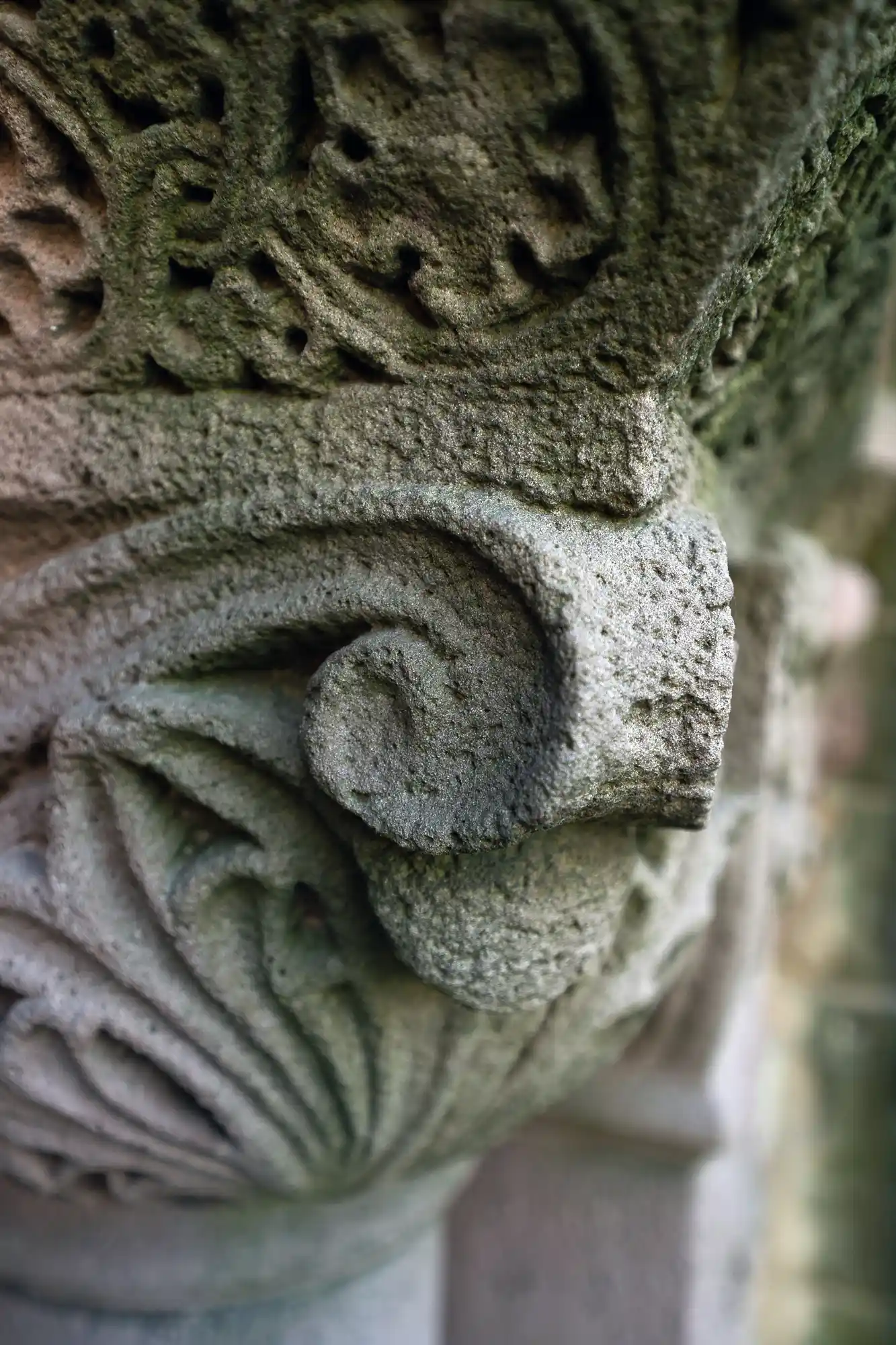 Curved stone carvings