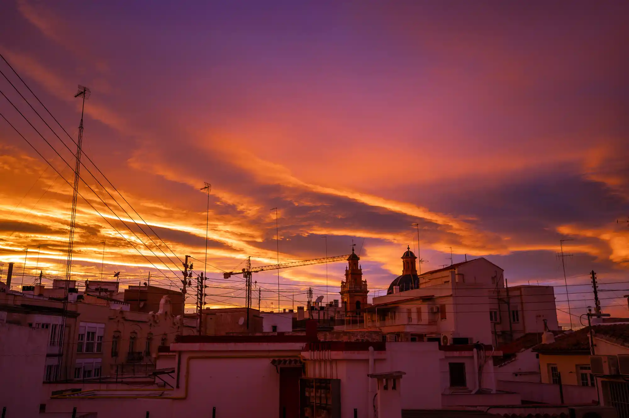 Valencia old town sunset