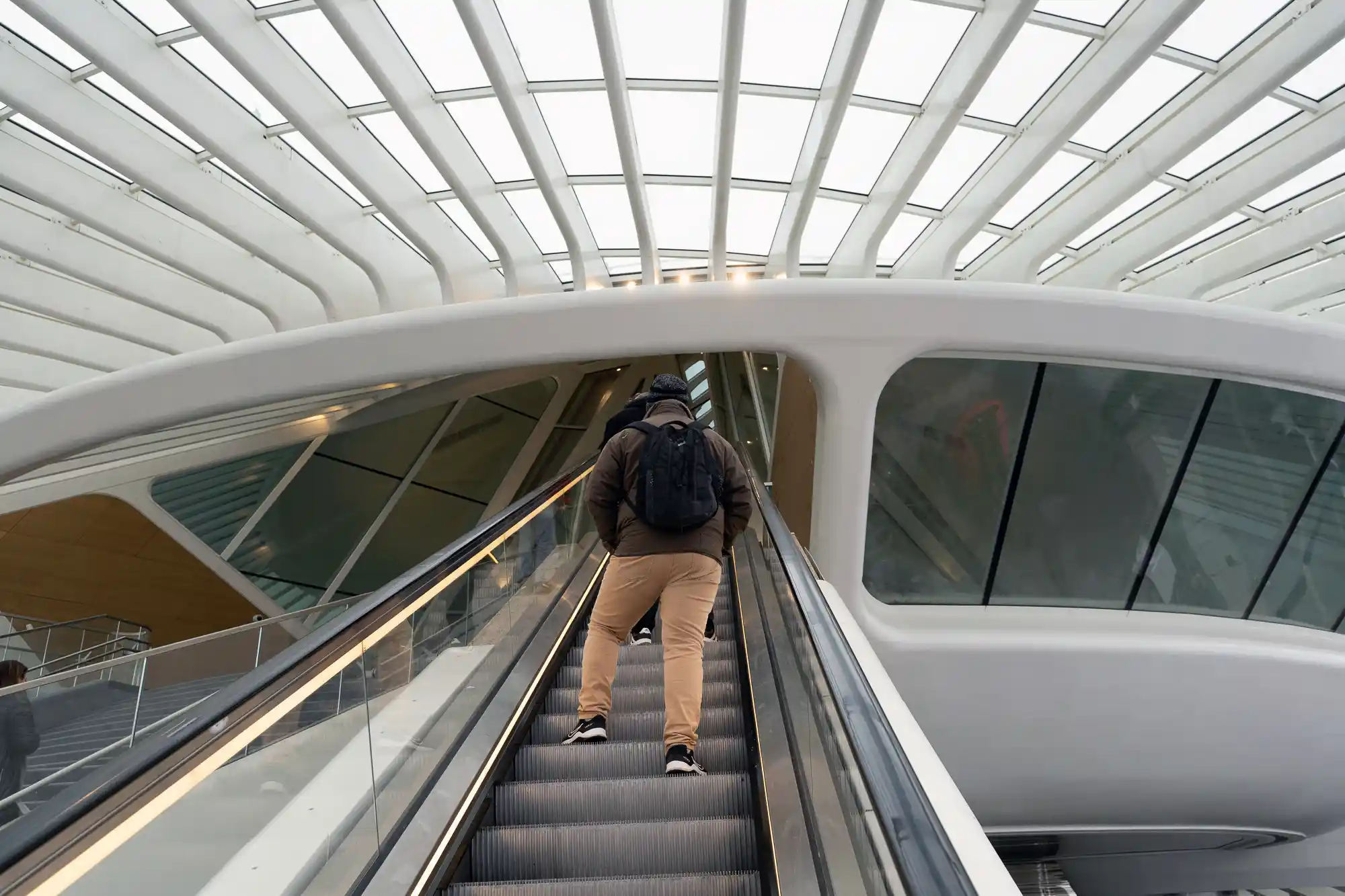 Entering the new Calatrava Train Station
