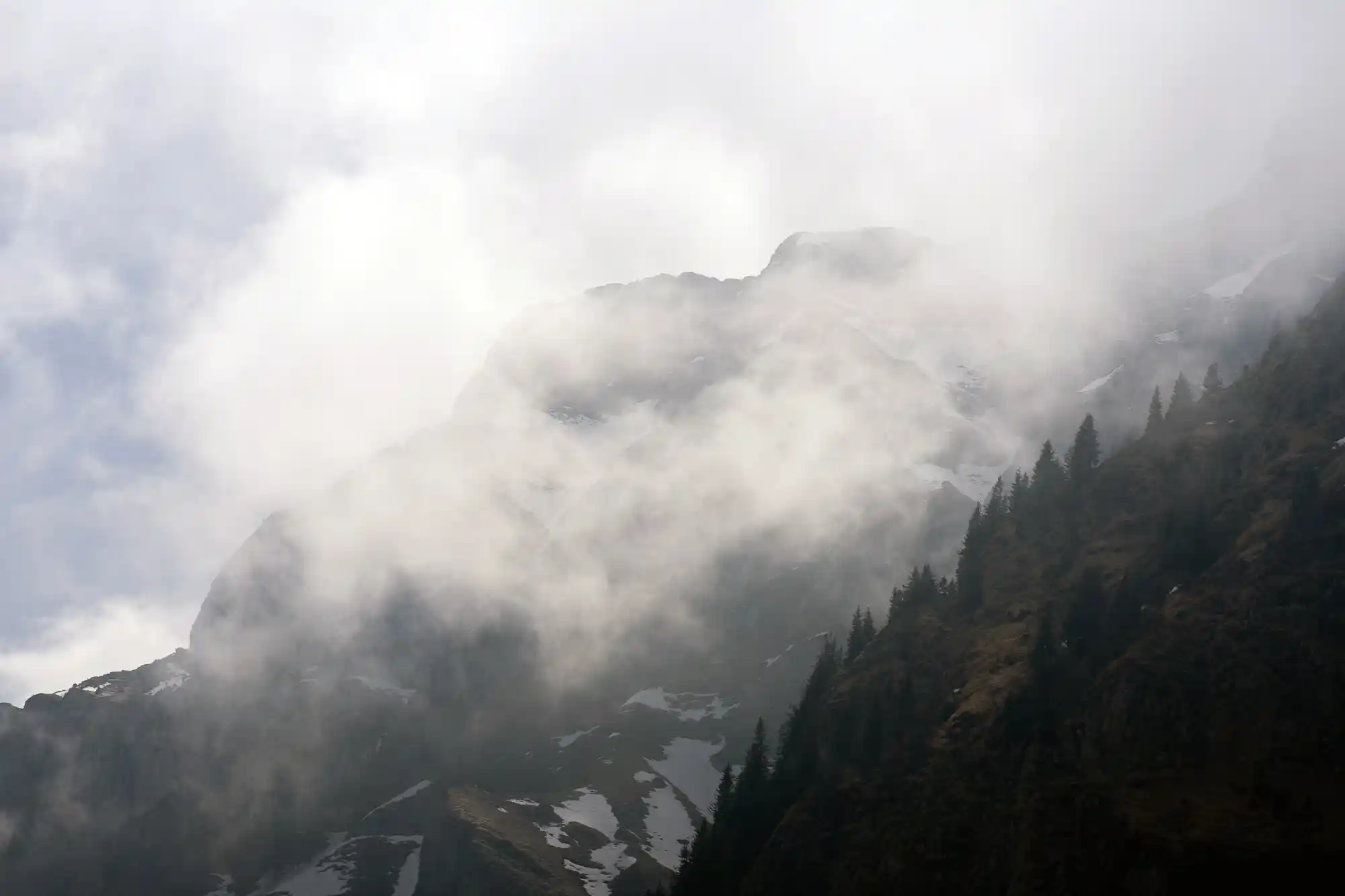 Mountain and clouds