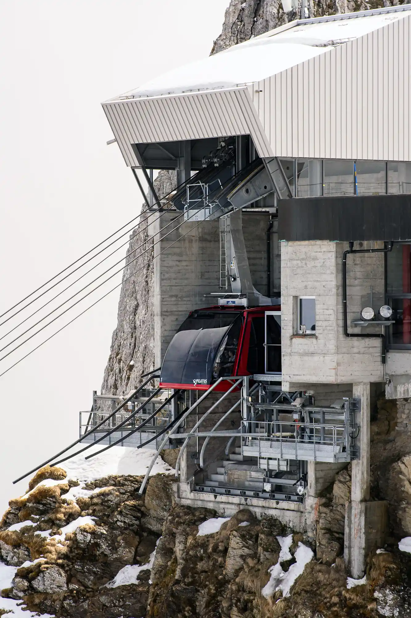 Gondola at the Summit Station of the Pilatus