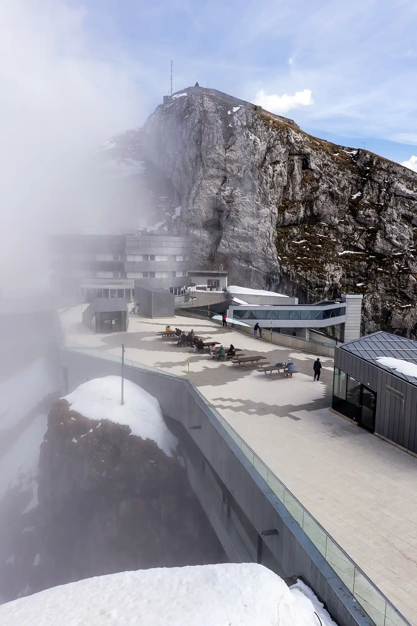 Clouds sweeping over the Pilatus Summit
