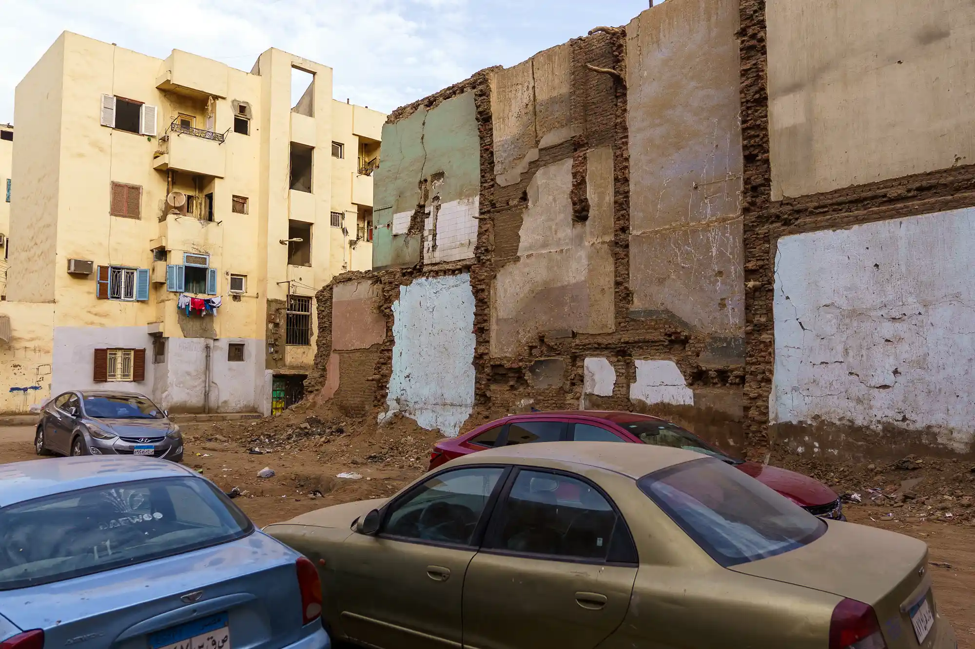 Cars parked in Luxor