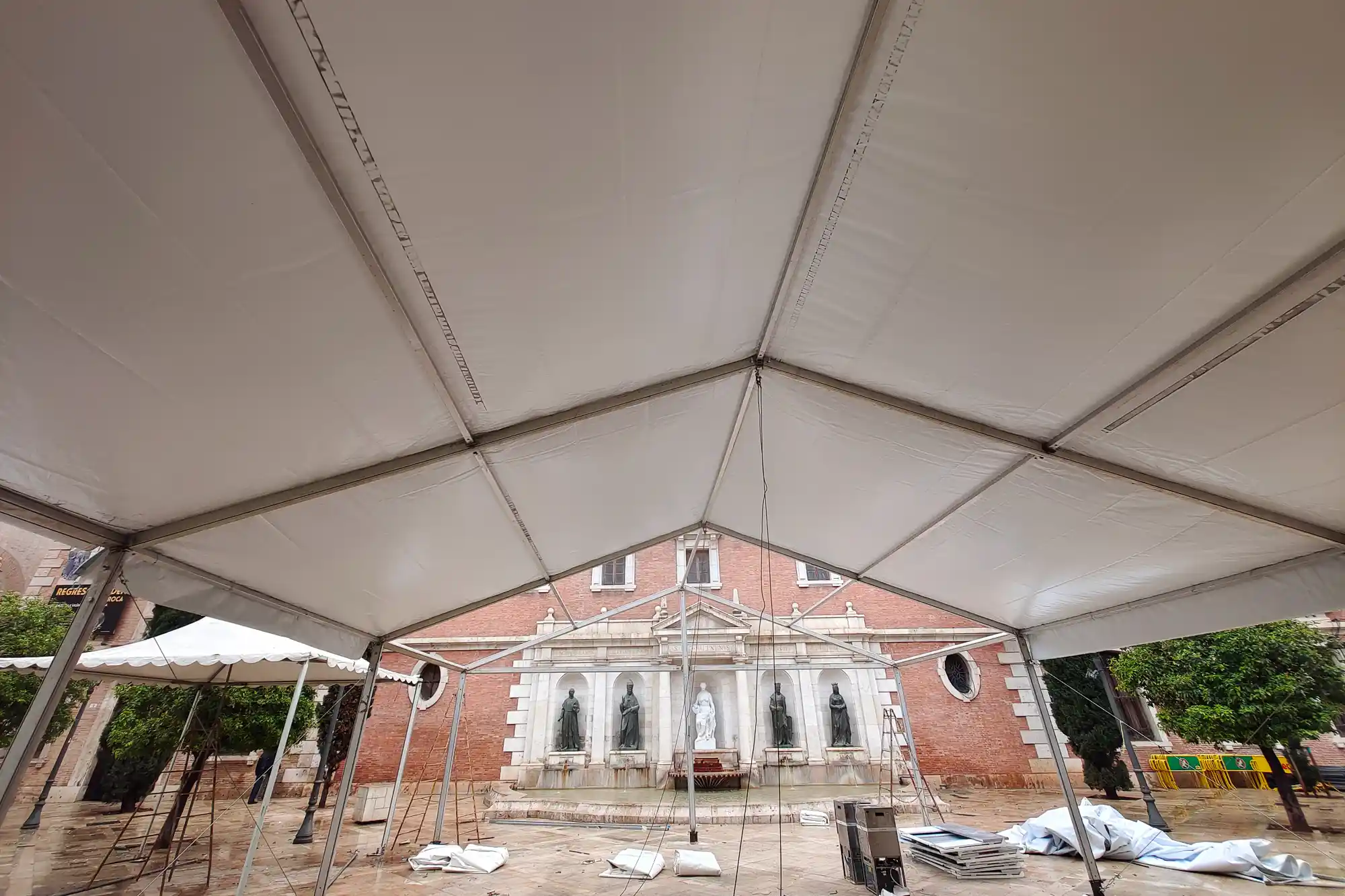 Patriarca Plaza with a tent