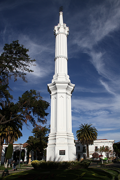 White column in Sucre, Bolivia