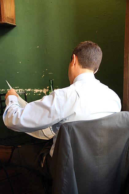 Man Reading Newspaper