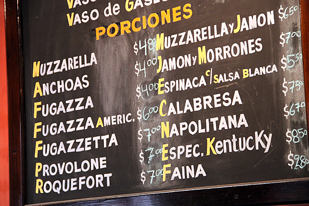 Pizza Menu
