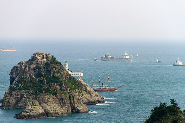 Hiking through Igidae Park 23 Pirate Ship Busan