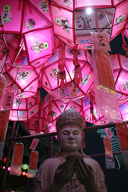 Samgwangsa Under a Blanket of Lanterns 26 Korean Buddha Offering