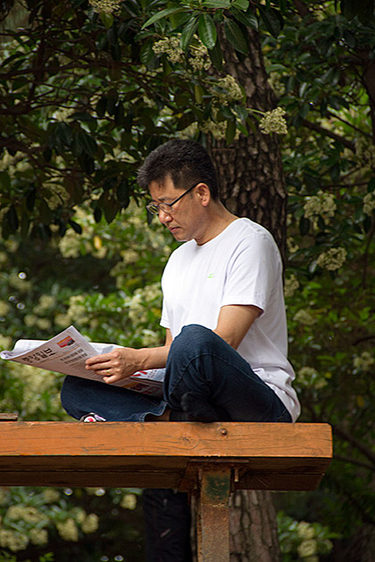 Man Reading Newspaper