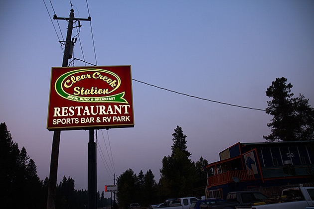 Clear Creek Stations sign in Cascade