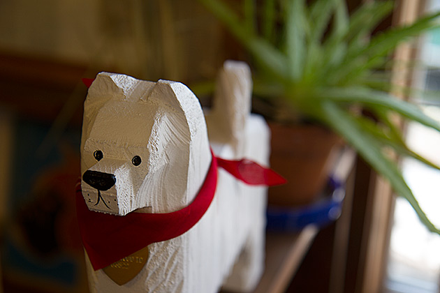 White Wooden Dog