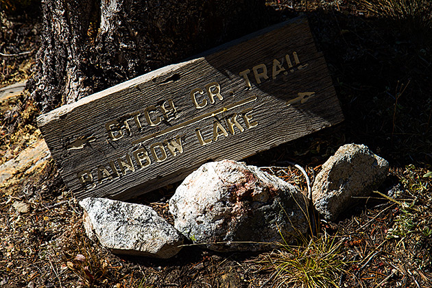 Rainbow Lake Sign