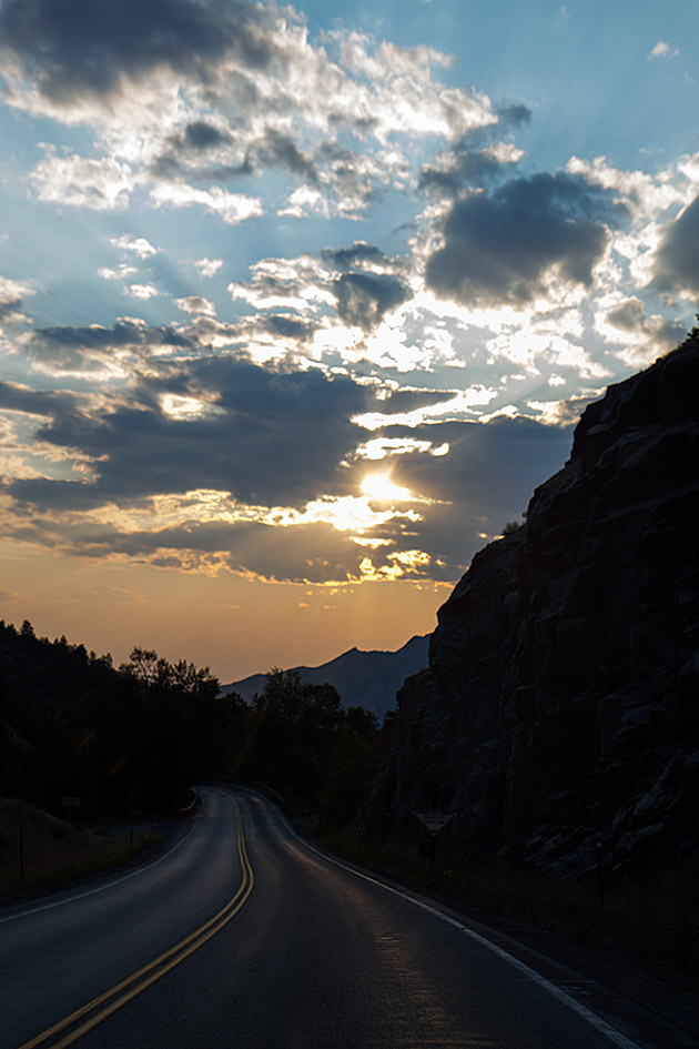 Go West, Young Men! 1 Road to the the west of the USA at sunset