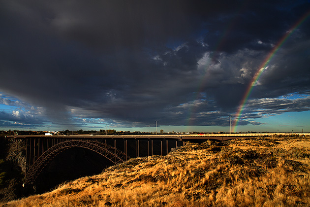Twin Falls and the Snake River Canyon 6 double Rainbow Idaho