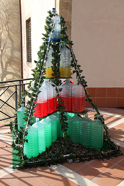 Stairway to Caltagirone 19 plastic bottle Christmas tree