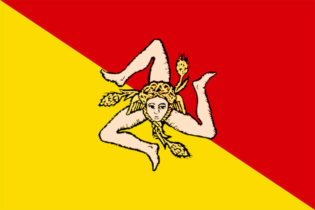 The Flag of Sicily 1 The Flag of Sicily with three legs