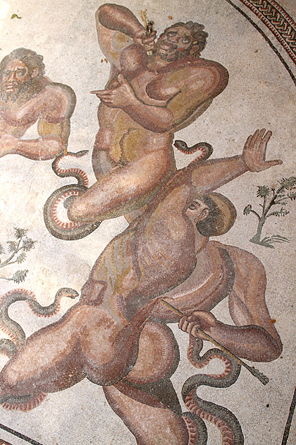 Villa Romana del Casale 12 Villa Romana del Casale snake attack