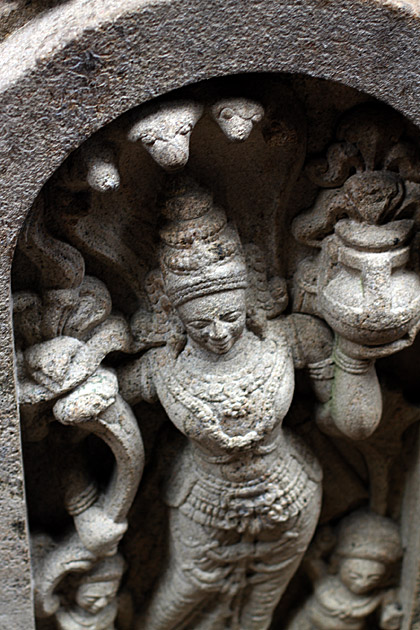 Stone statue temple of the tooth in Sri Lanka