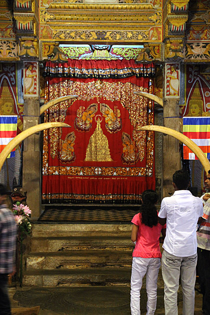 Elephant tusks temple of the tooth in Kandy Sri Lanka