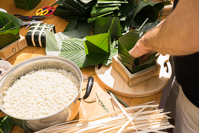 Making Banh Chung for TET in Ho Chi Minh City in Vietnam