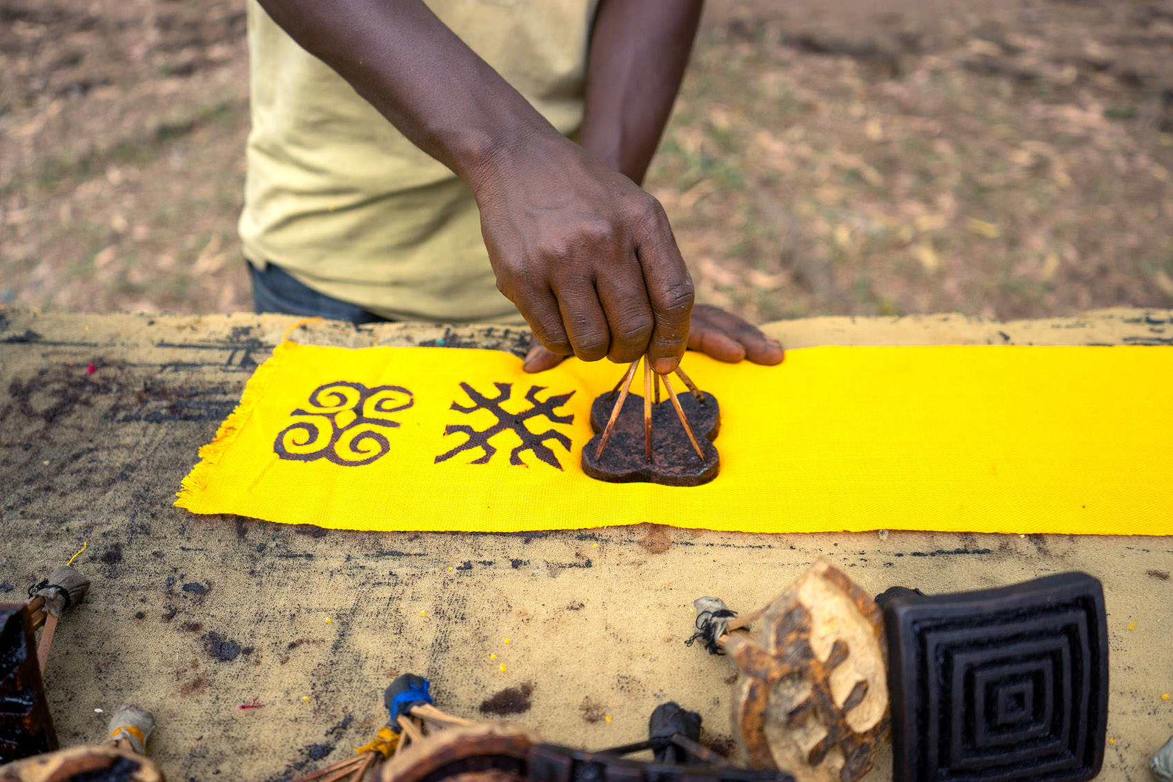 Adinkra in Ntonso 1 Adinkra Ink Printing in Ghana