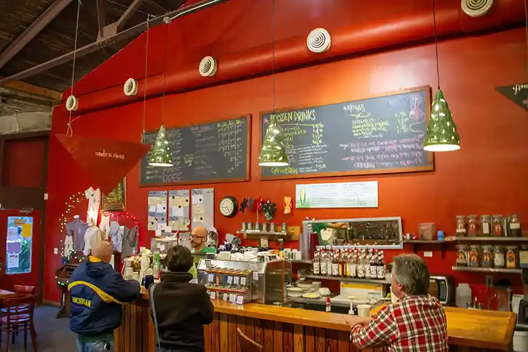 Cool Coffee at the Sentient Bean 4 Coffee shop bar in Savannah