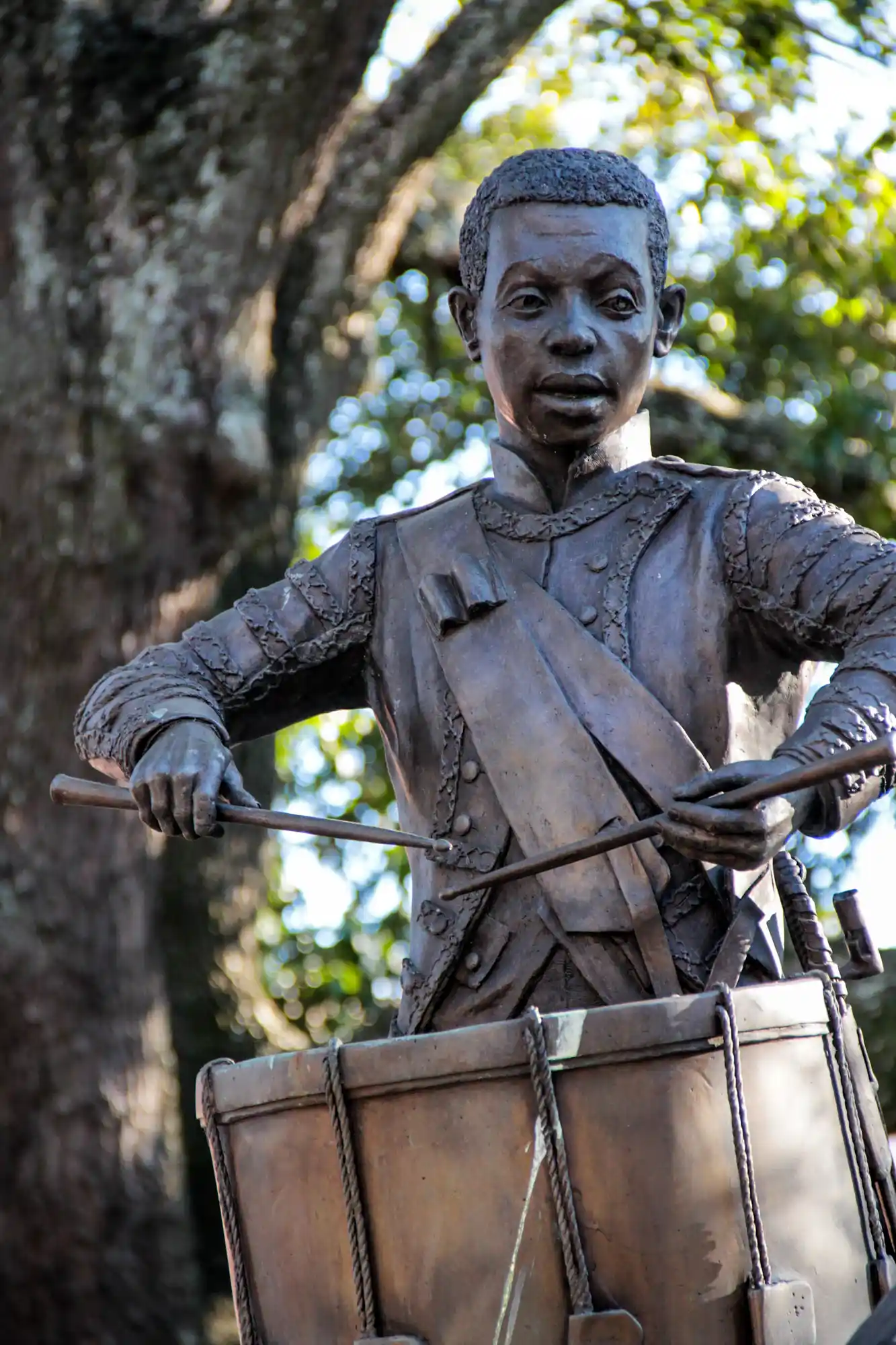 Franklin square statue of drummer boy