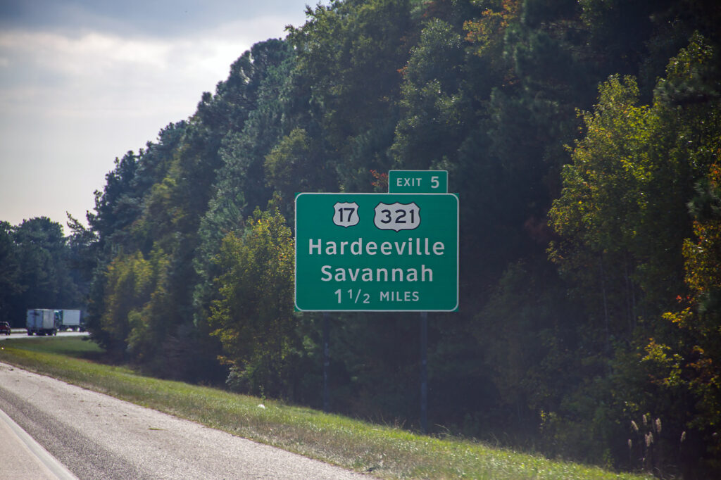 The Road to Savannah 4 Savannah Hardeeville Sign