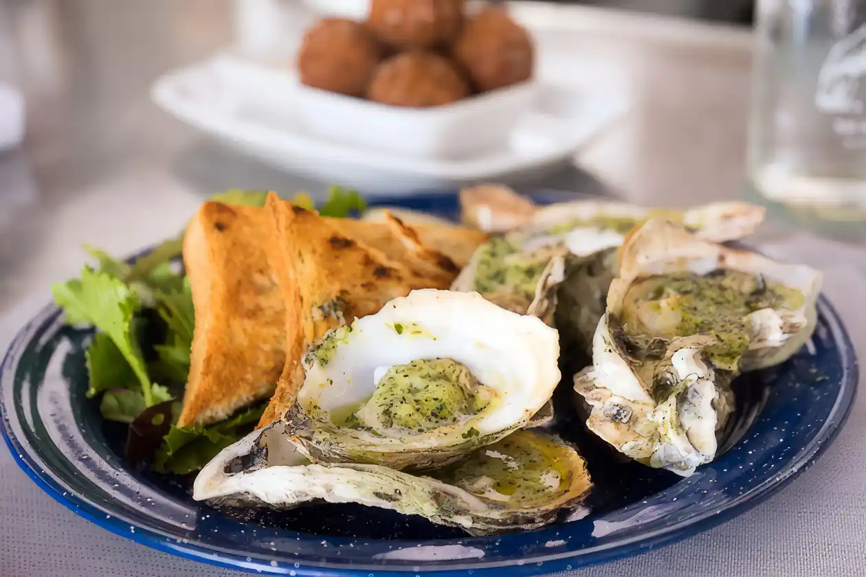 The Grey Restaurant grilled Oysters